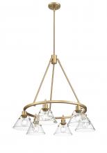 Golden 3306-6 BCB-CLR - Orwell 6-Light Chandelier in Brushed Champagne Bronze with Clear Glass