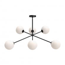 Alora Lighting CH549640MBOP - Cassia 40-in Matte Black/Opal Matte Glass 6 Lights Chandeliers